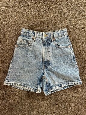 Zara Light Blue Washed Denim Shorts